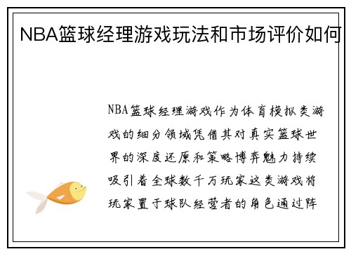 NBA篮球经理游戏玩法和市场评价如何